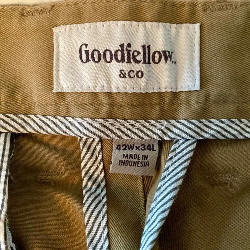 Goodfellow & Co Mens Skinny Chino Pants 42x34 Khaki Slim Fit Stretch NEW NWT - Picture 8 of 11